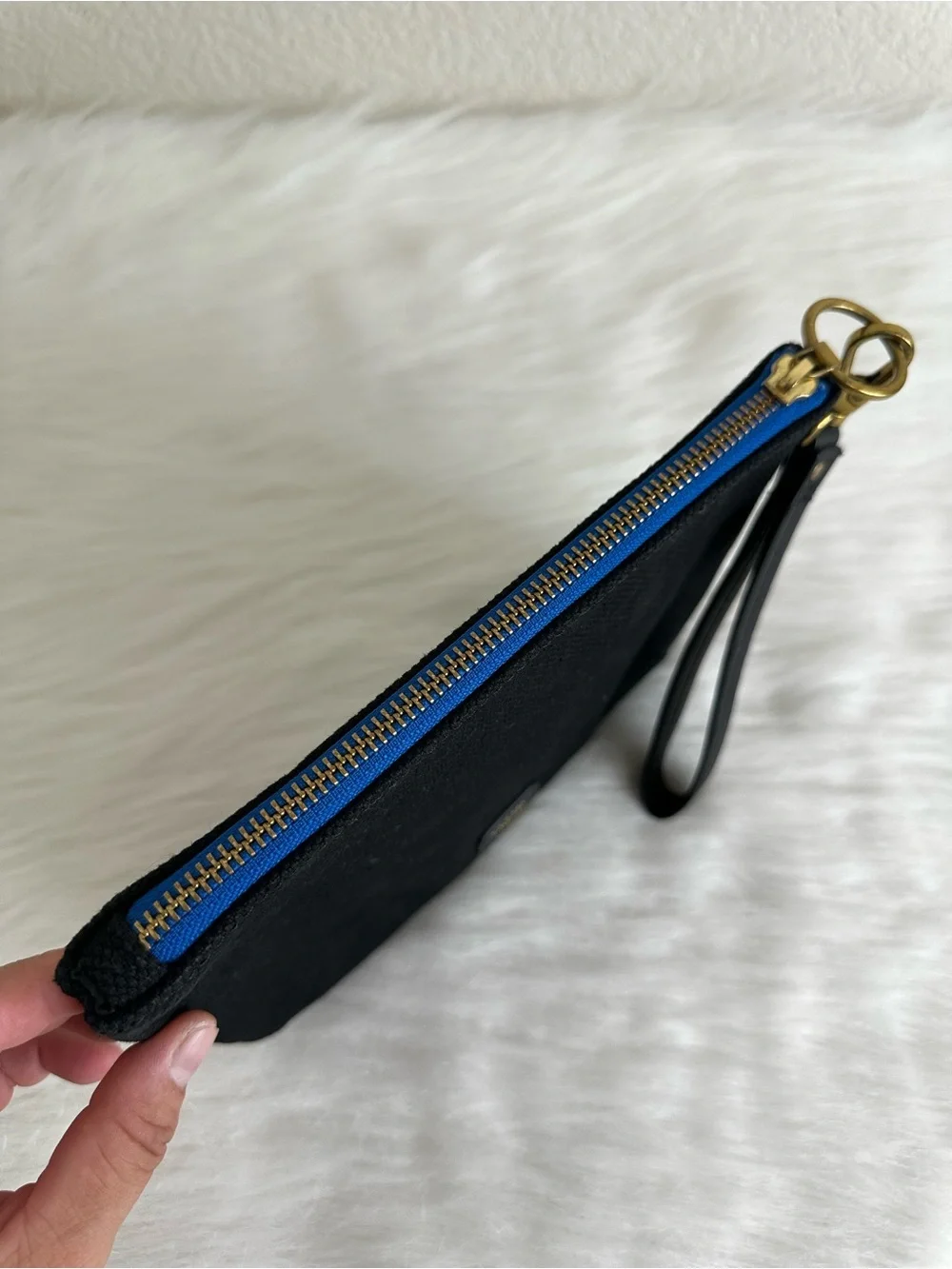 Fossil Textured Canvas Zipper Top Cosmetic Bag